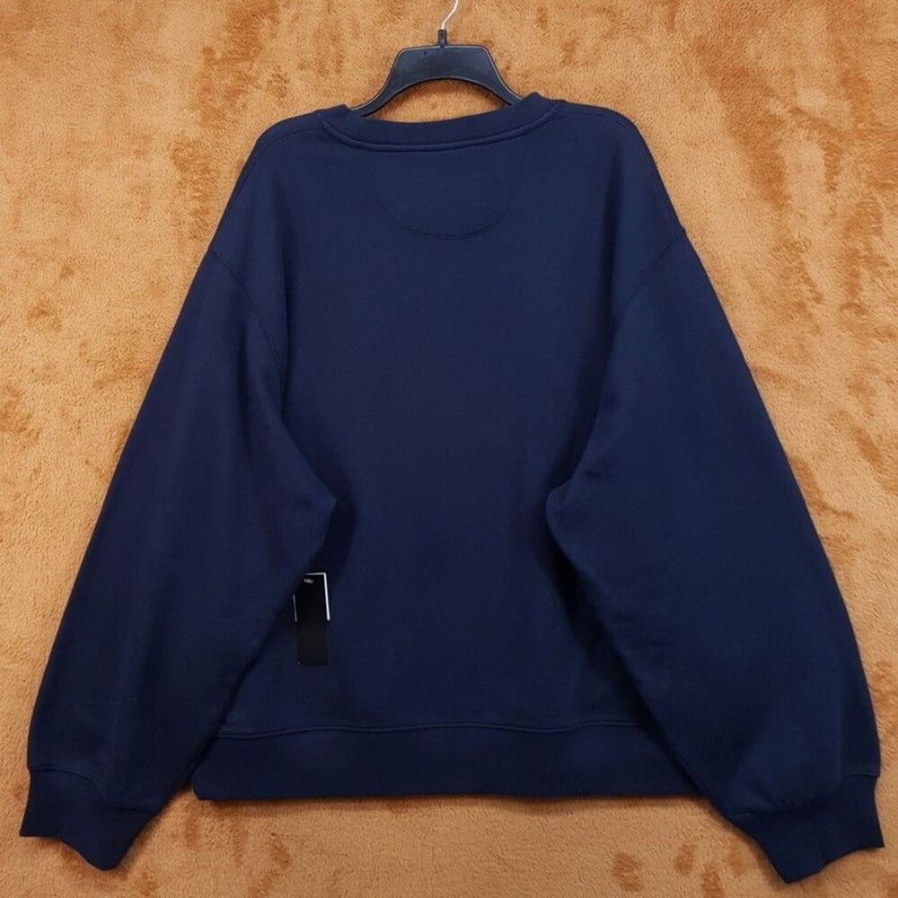 BLOOMINGDALES Sweatshirt Mens XL Navy Pullover Crew Terry Cotton Knit - Picture 3 of 4